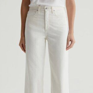 AG Kora High Waist Ankle Wide Leg Jeans in White Size 30